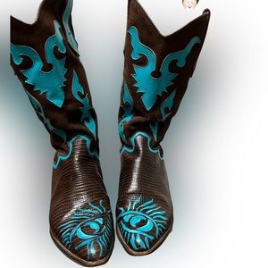 Vintage Suede Cowboy Boots